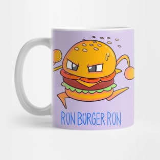 Burger, funny Fast food design with phrase "RUN BURGER RUN" Mug